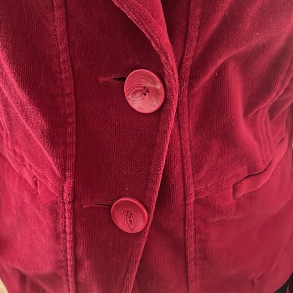 Vintage Optionelle Red Velvet Blazer size small - Picture 2 of 11